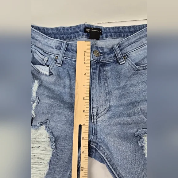 True Religion Jennie Curvy Skinny Mid-Rise Jeans Destroyed Women's 28 Blue - Picture 12 of 14